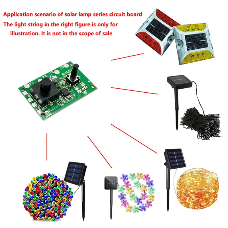 1.2V Solar Lamp String Control Board Circuit Board with Switch Solar Street Light Control Panel Controller ModuleT98C