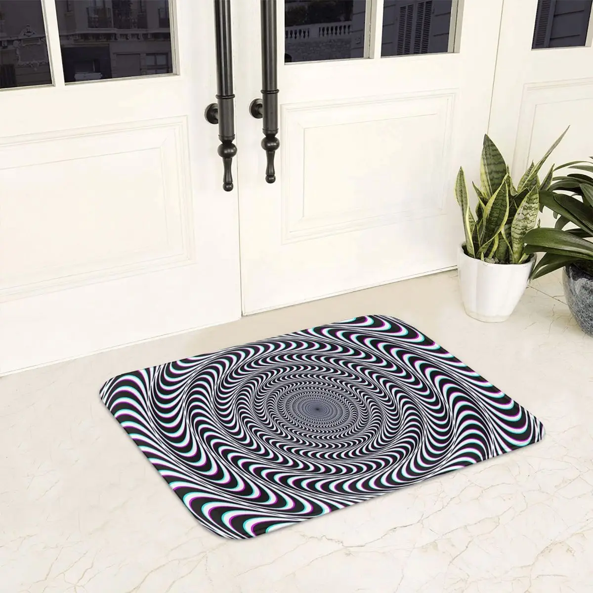 Hypnotic Optical Illusion Hypnotic Psychedelic Spiral Anti-slip Doormat Floor Mat Carpet Rug for Kitchen Entrance Footpad Mats