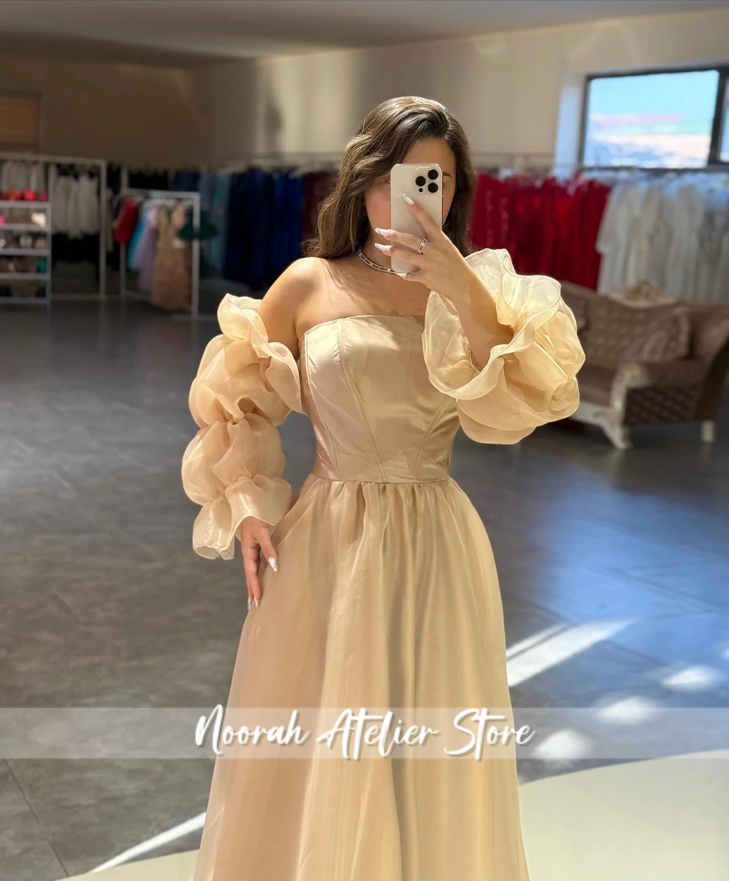 Simples sem alças vestidos de noite de luxo 2025 com mangas compridas feminino dubai celebridade vestido de festa vestido de baile vestidos personalizados