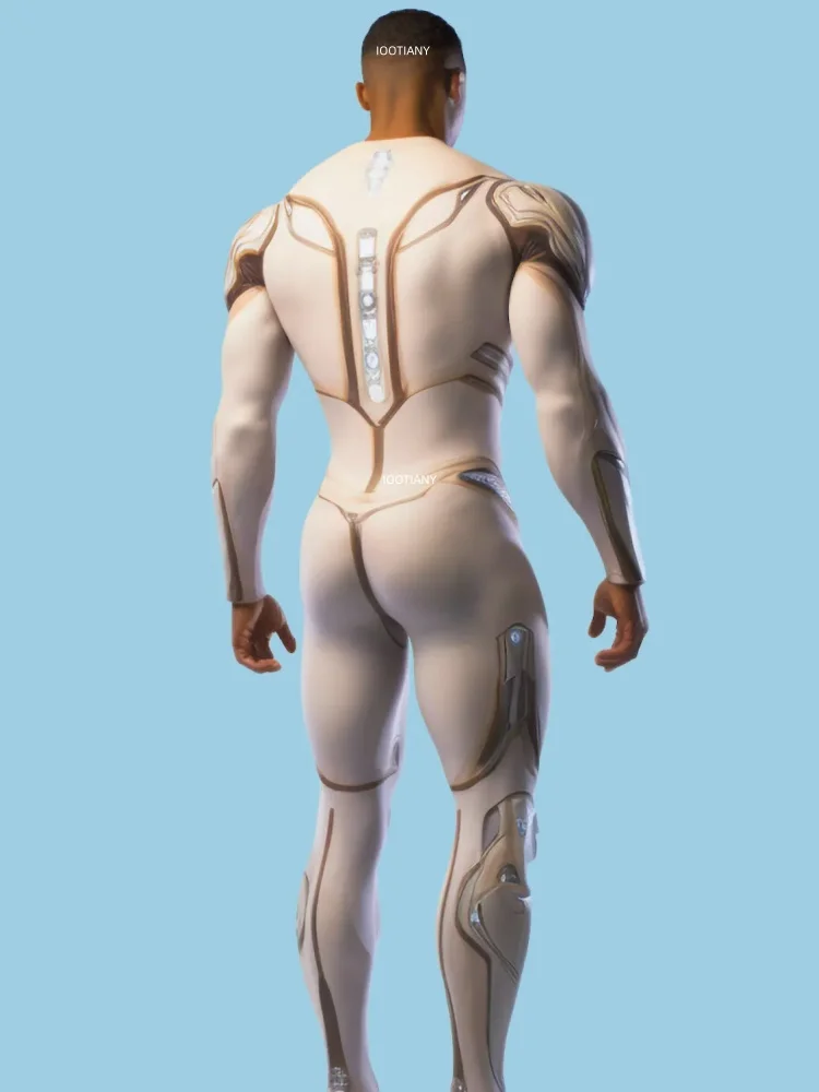 IOOTIANY Herren Sexy Stretch-Bodysuit Zentai-Anzug Halloween Karneval Party Krieger Bühnenauftritt Cosplay Kostüm 2026 – Detail 7