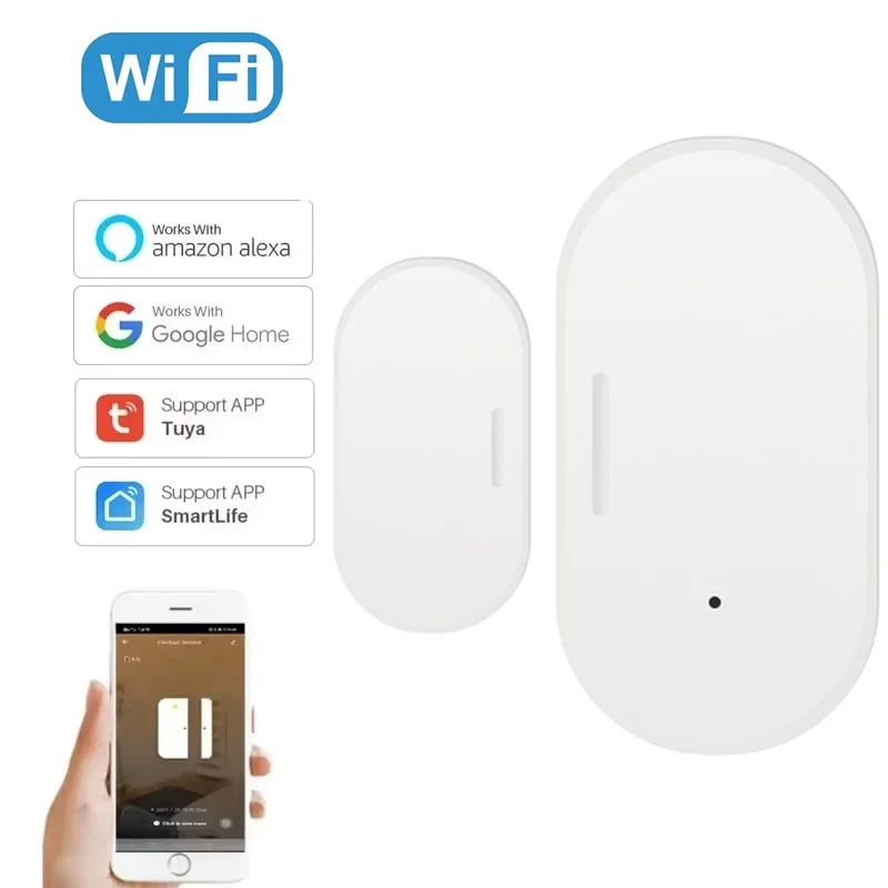 Door And Window Magnetic Sensor Entry Sensor Security Burglar Door Sensor Alarm Smart Life Magnetic Door Sensor Alexa Smart Home