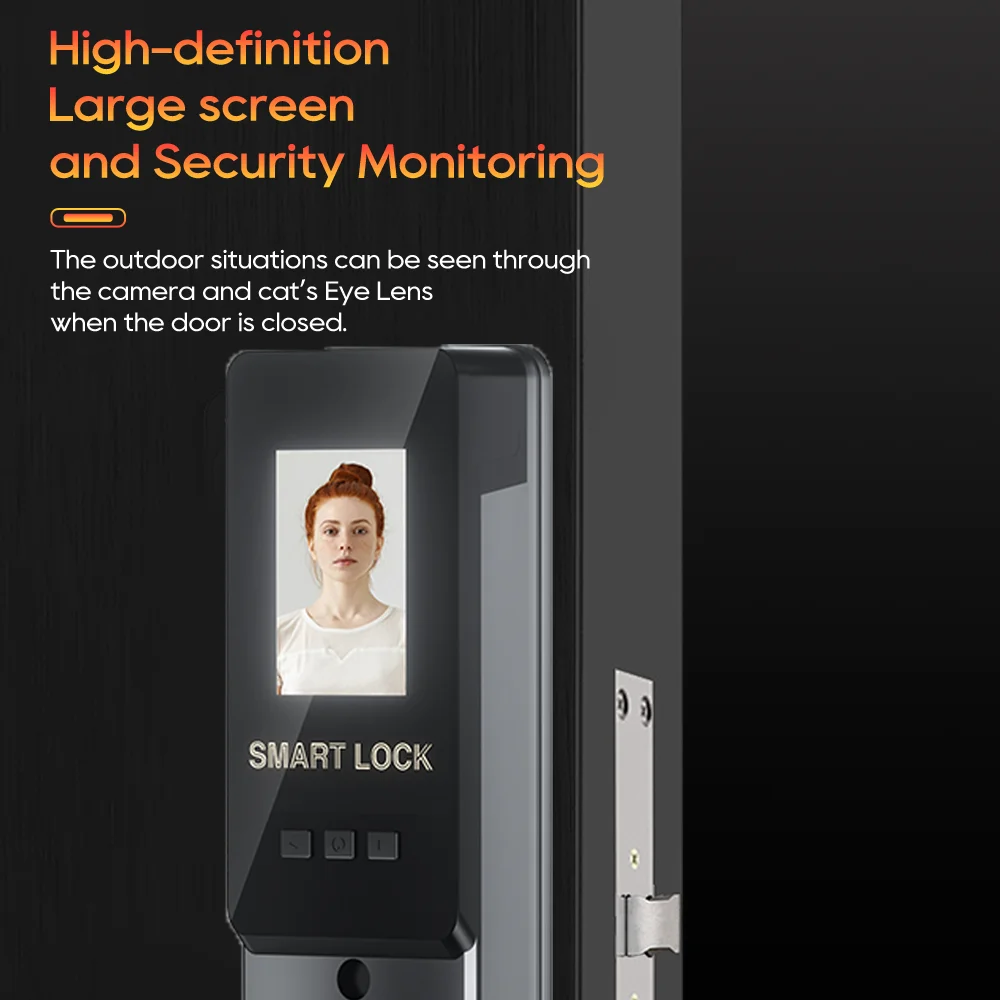 SANKESONG 3D Face Smart Door Lock z ekranem Cyfrowe hasło Elektroniczny klucz IC Card APP Odblokuj domowe zamki na odciski palców