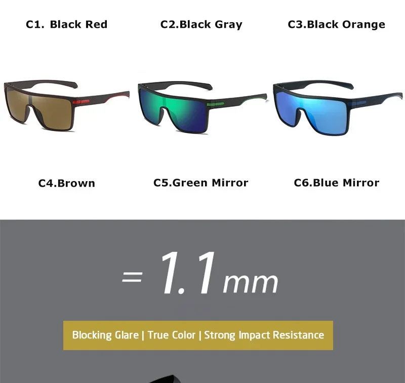 Crixalis 3pcs Mode polarisierte Sonnenbrille für Männer übergroße Spiegel Blends chutz Sonnenbrille männliche Brille Schatten UV-Schutz – Detail 8