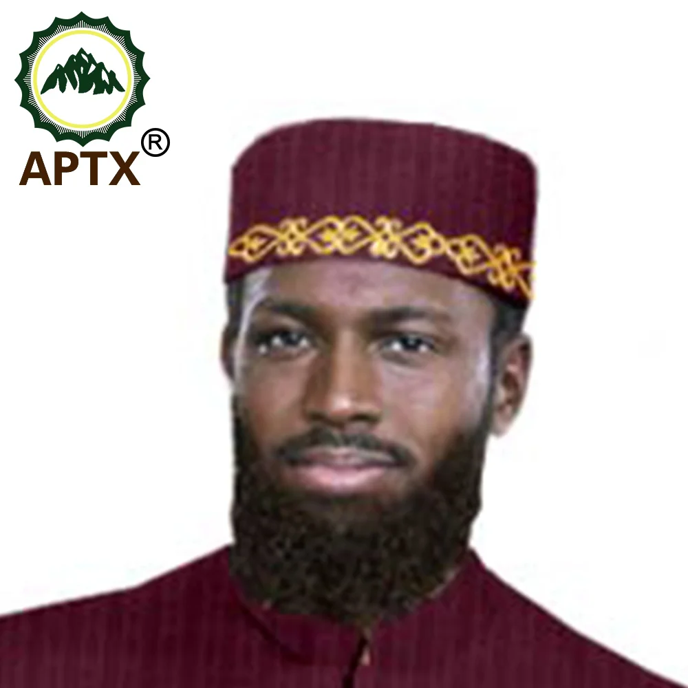 Men Prayer Hats Islamic African Muslim Kippah Arab Caps Men Arabia Cotton Gold Embroidery Wrap Muslim Islam Men Hat Headscarf