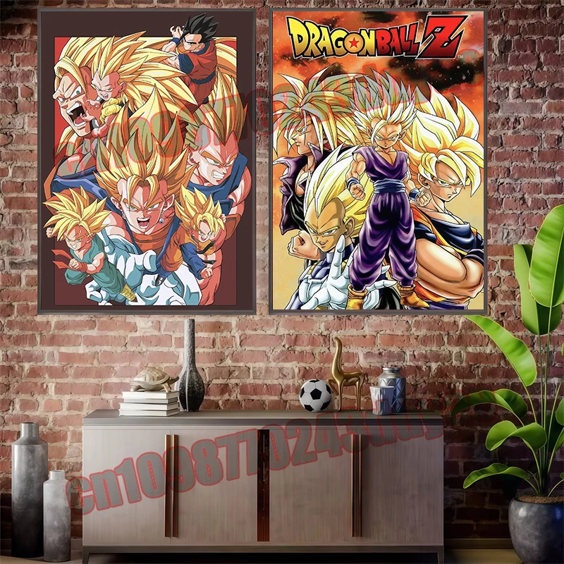 Japanese Anime Dragon Ball Z Canvas Painting Poster Vegeta Goku Super Saiyan Wall Decoration Picture Christmas Children's Gift image 4