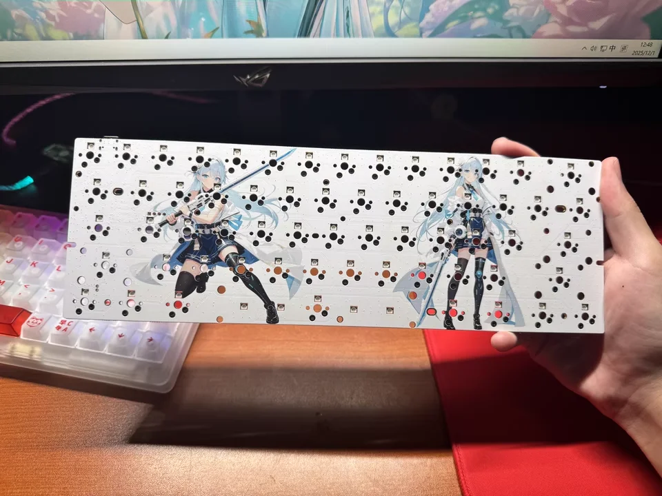 

IMk Wooting60 Mechanical Axis PCB Board RGB Light Strip Bottom Light Supports Via/Vial/QMK Gamers DIY Inner Design Hands on Set