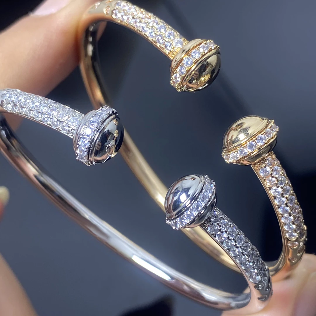 

New European and American s925 Full Diamond Time Running Bracelet Fashion Trend Light Luxury Valentine's Day Couple Gift
