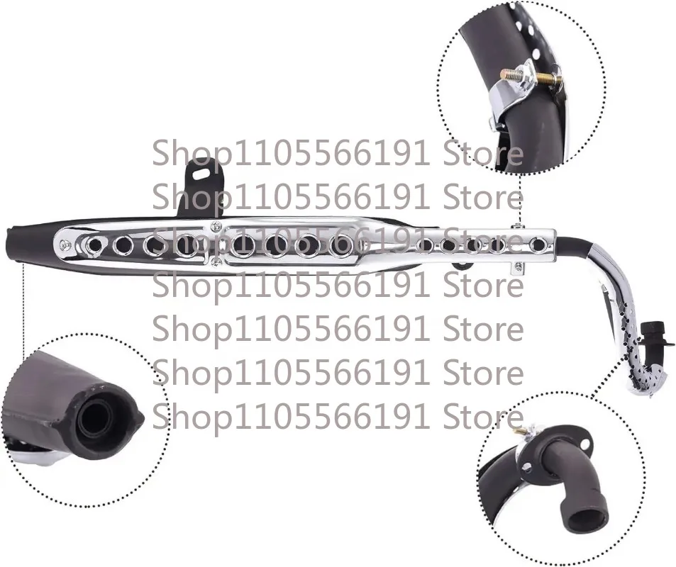 Motorcycle Tail Pipeline Assembly Fit Mini Off-Road Two-Wheel Vehicle 49cc 72cc 86cc 107cc Displacement