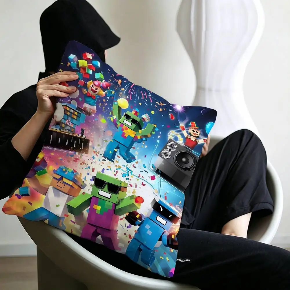 Hot Game R-Robloxs-X Coole Kissenbezüge, Cartoon-Sofa, dekorativ, für Zuhause, doppelseitiger Druck, kurzer Plüsch, niedlicher Kissenbezug – Detail 24