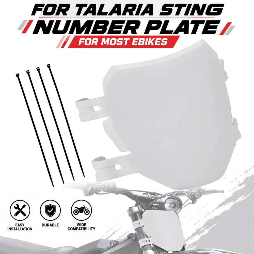 Motorcycle Front License Number Plate For Surron Talaria Sting Super 73 Stark Varg Ridstar Q20 Electric Dirt E-Bike Accessories