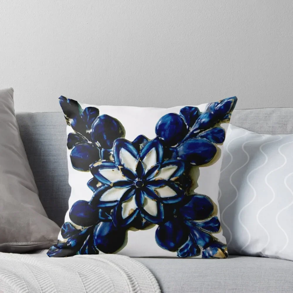 

Much more than a blue flower tile Throw Pillow Christmas Covers For Cushions autumn pillowcase pillow pillowcase pillow