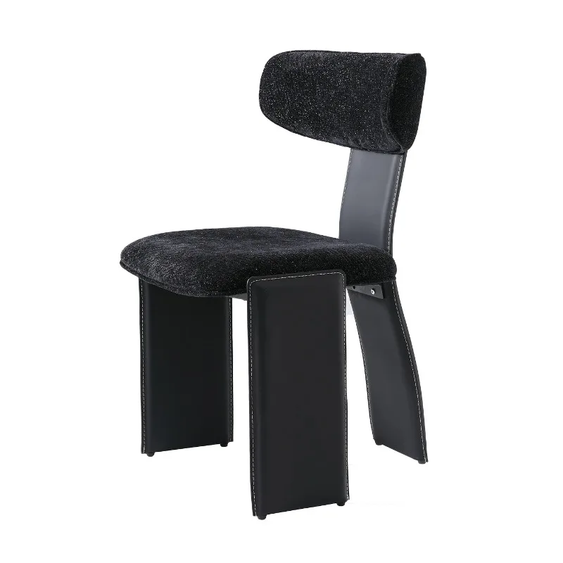 Dining chair Italian saddle leather cloth combined with home island table chair Internet celebrity high-end desk chair