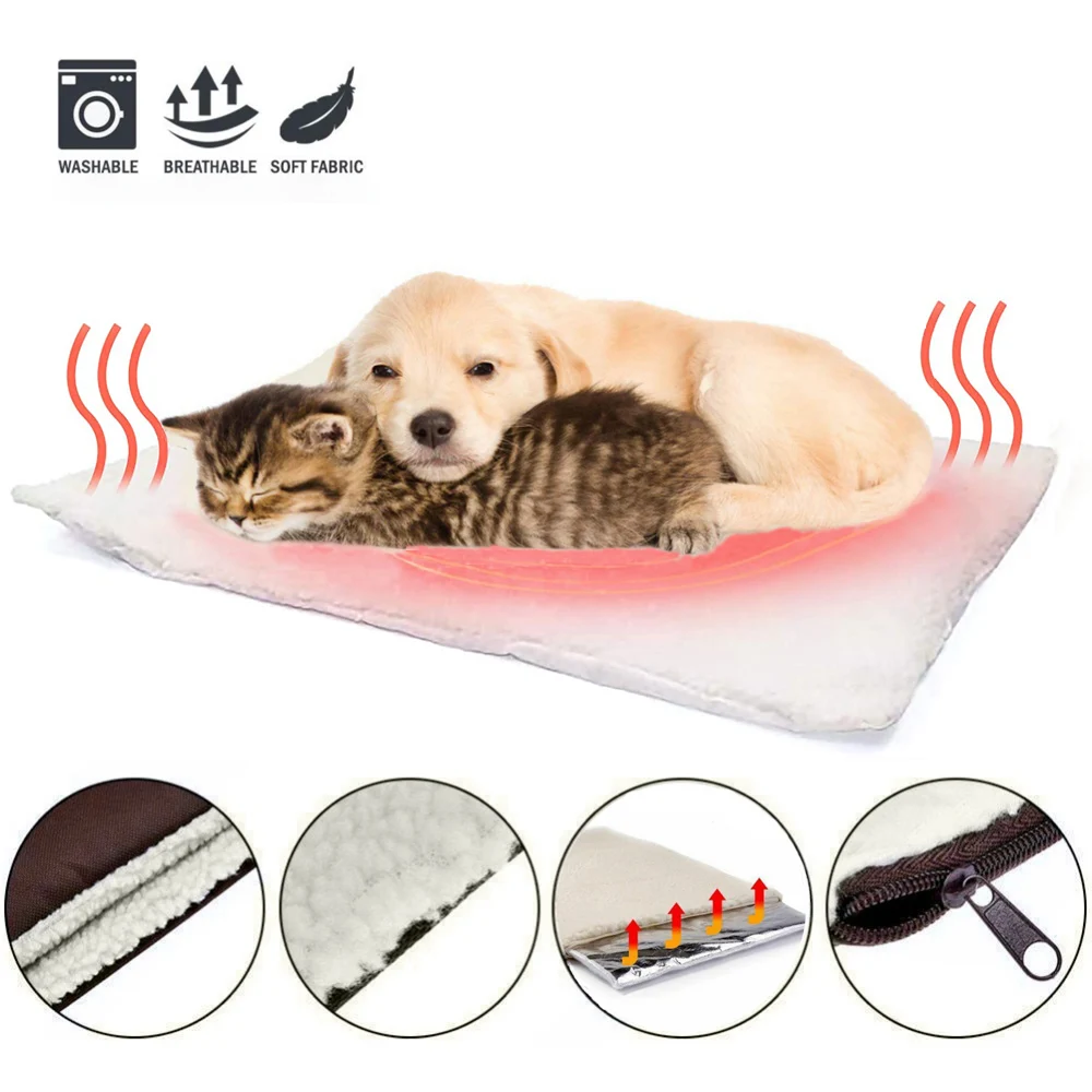 

Self-Heating Pet Pads Blanket Puppy Pad Warming Cushion Mat for Cats Dogs Small Pets with Thermal Body Heat Reflecting Core Pad