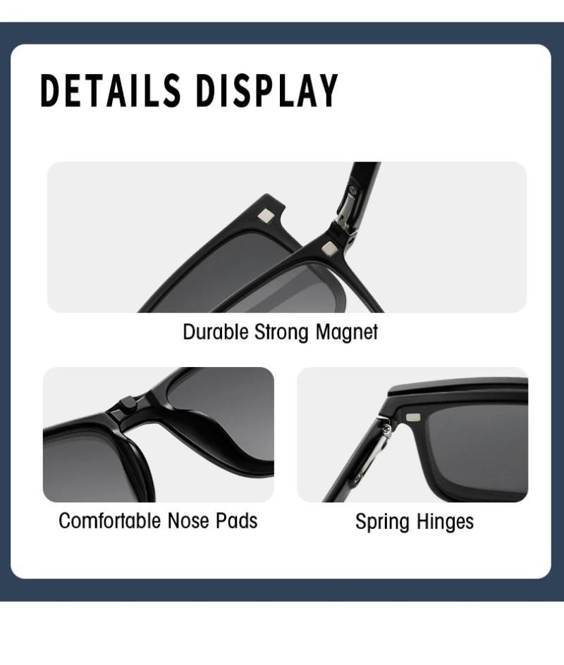 BEMORE TR90 Rectangle Clip Glasses with Diopters Plus Women's Reading Anti Blue Light be Customizable Prescription