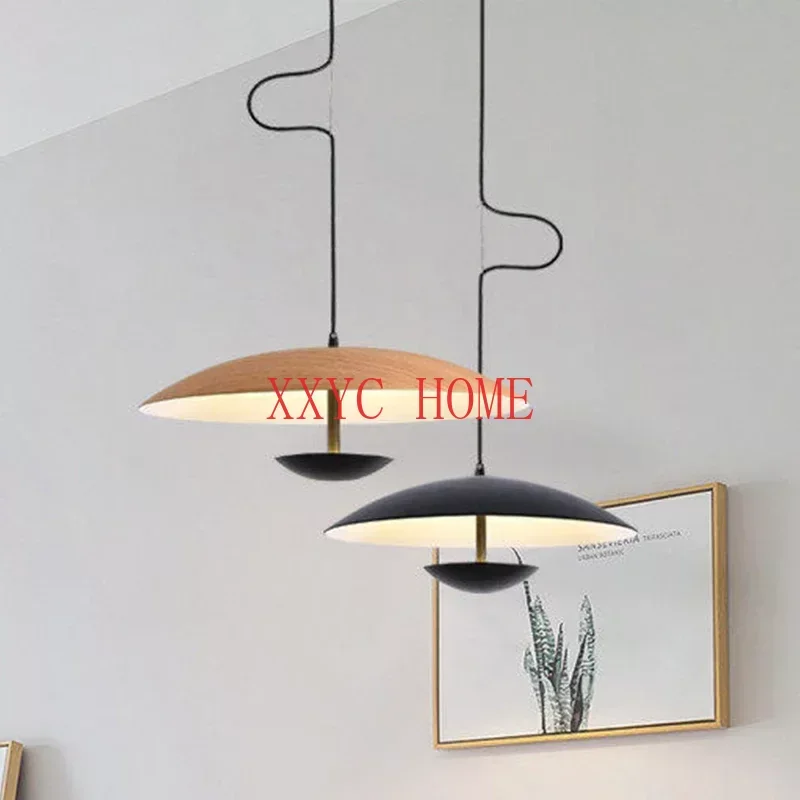 

Nordic Design Led Pendant Lights Wood Grain Black for Table Dining Room Kitchen Pendant Lights Home Decor Hanging Light Fixture