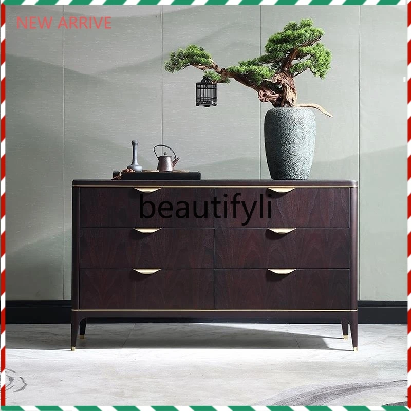 

D2520 Solid wood dining side six-chest cabinet light luxury storage cabinet Italian minimalist locker