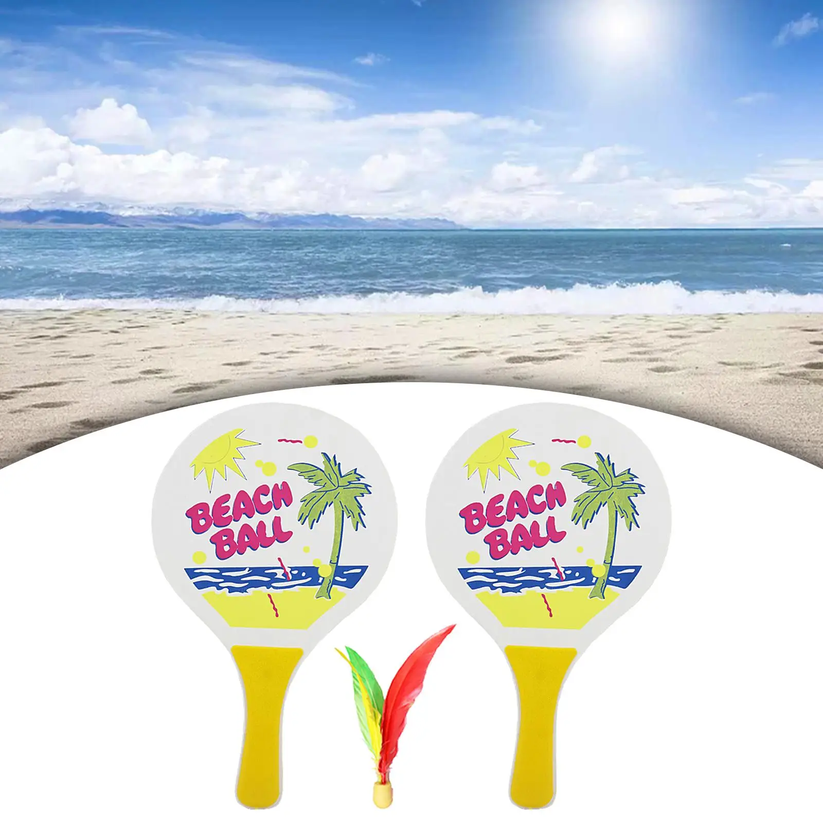 Badminton Racket and Ball Physical Exercise Outdoor Toys Paddle Playset Badminton Racquet for Beach Gym Indoor Practice Beginner