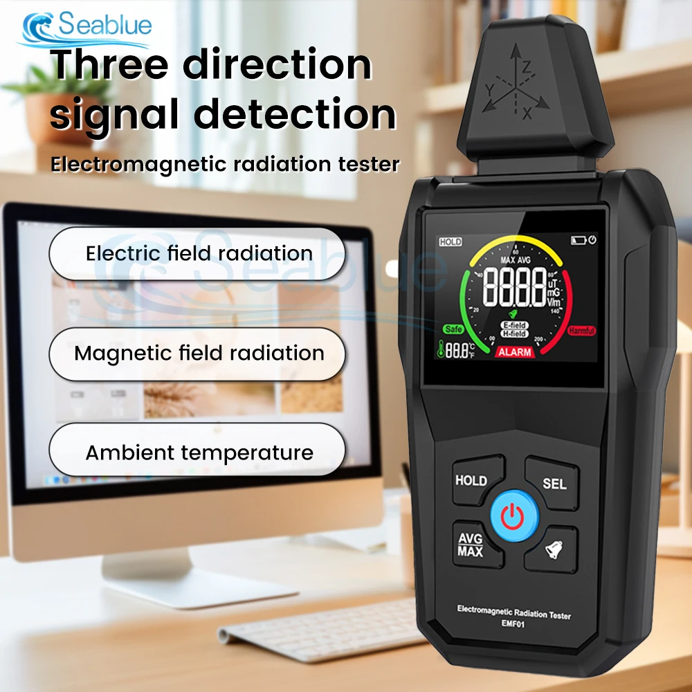 EMF01 EMF Meter Electromagnetic Radiation Detector Three-axis X/Y/Z Signal Detection Electromagnetic Wave Radiation Tester