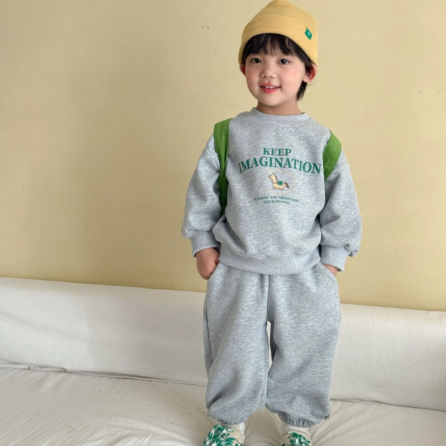 Set 2026 Spring and Autumn New Children's Clothing Korean Style Boys and Girls Cute Casual Sports Hoodie Two-piece Set