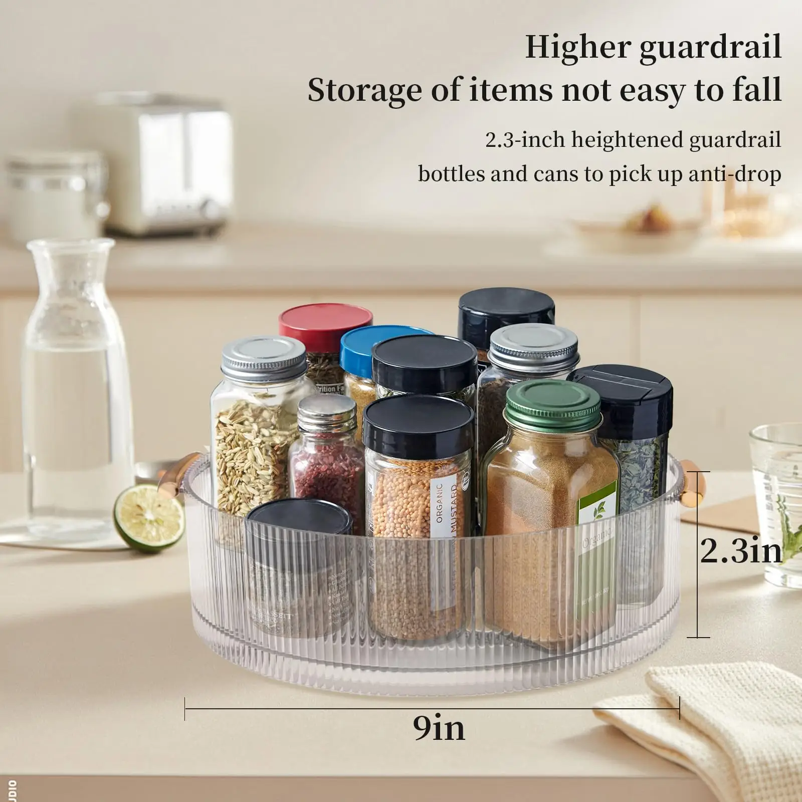 360 Rotating Lazy Susan Pantry Organizers and Storage Turntable Spice Rack  for Kitchen Countertop Dining Table,Pantry Cabinet,F