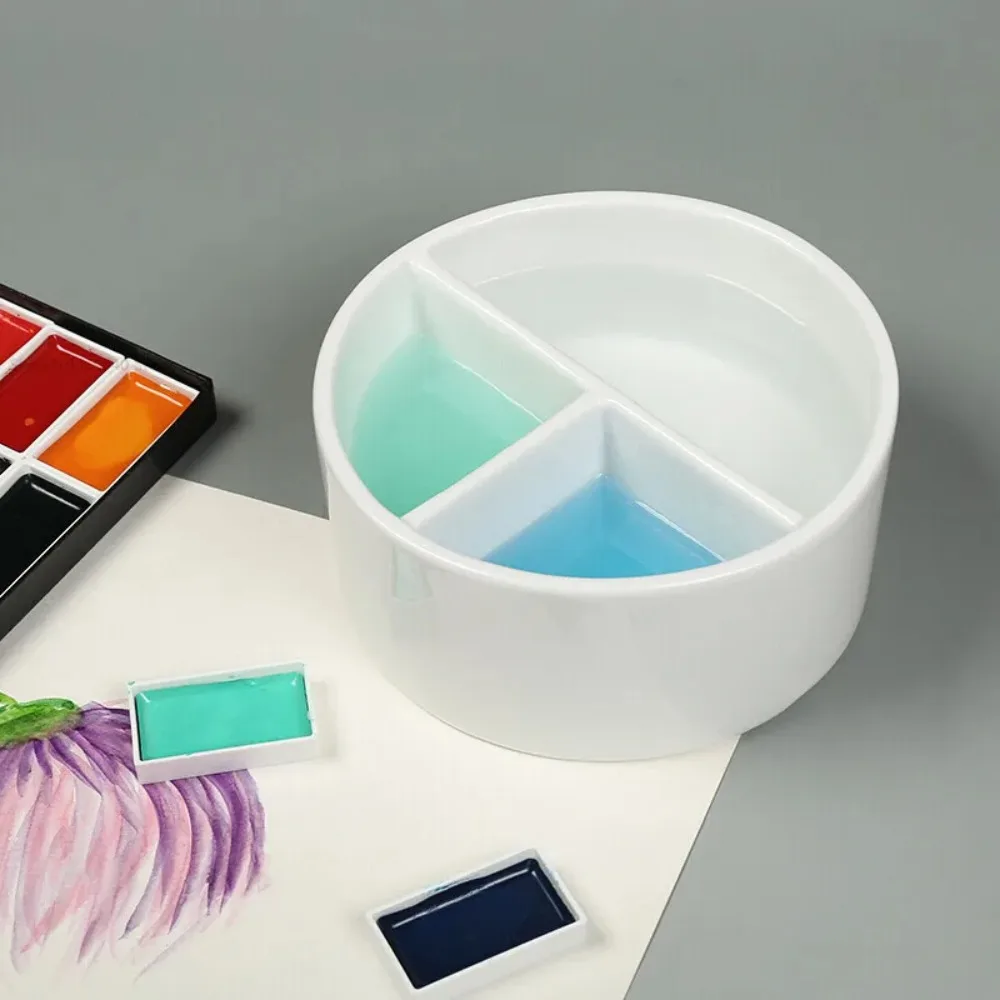 

Painting Tool Ceramic Washing Palette Ink Plate Ceramic Watercolor Palette Big White Calligraphy Washer Art Supplies