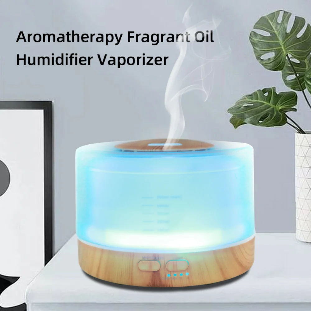 Kit completo per aromaterapia Diffusore di oli essenziali da 500 ml 6 oli terapeutici (lavanda, eucalipto e altro), 7 luci colorate, auto-