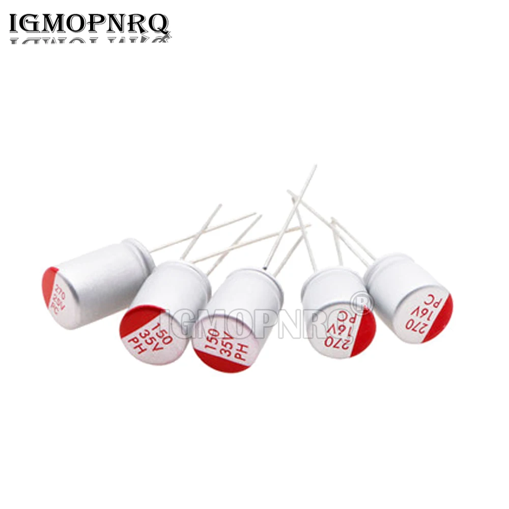 10PCS Solid Electrolytic Capacitor DIP 6.3V 10V 16V 25V 35V 50V 680UF 820UF 1000UF 100UF 150UF 220UF 270UF 330UF 470UF 560UF 