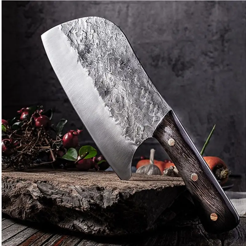 

Kitchen knife Household kitchen knife Stainless steel sharp knife with solid wood handle seenforged women's meat cleaver