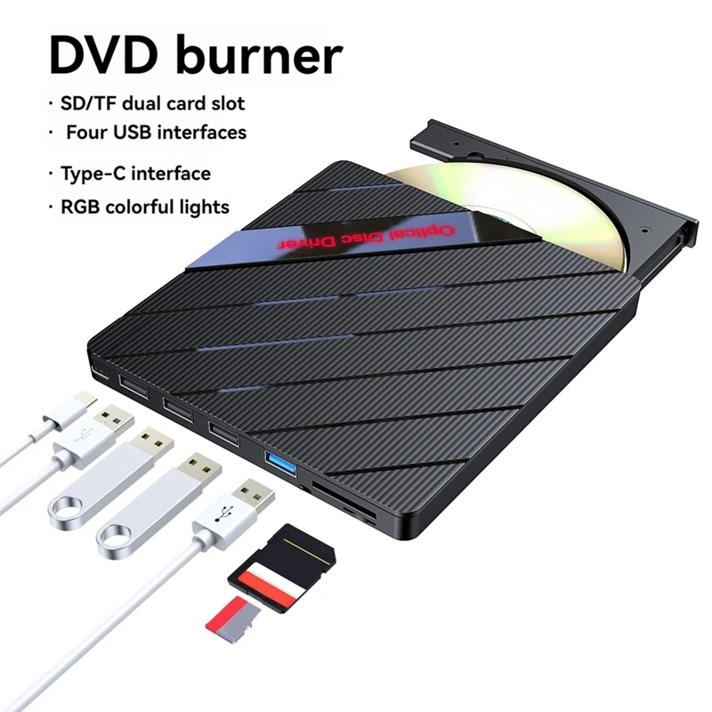 External CD DVD Drive USB3.0 Type C Optical Drive CD/DVD-RW Player Burner/Writer/Reader For Laptop PC Window