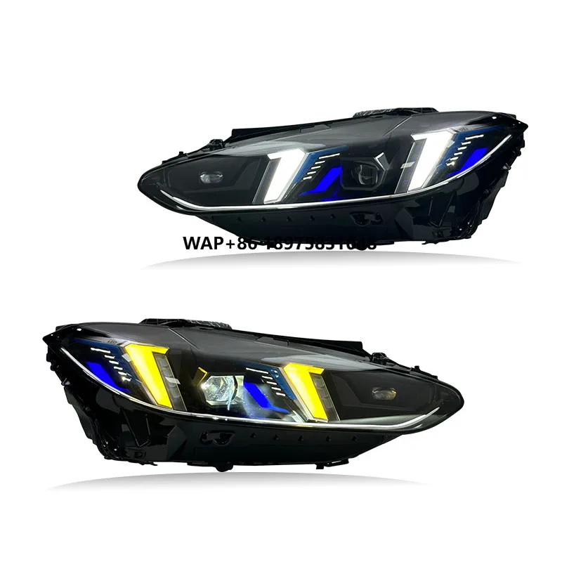 Car Accessories Dual Colors Drls Head Lights for 4 Series G22 M3 G80 M4 G82 2021-2024 Yellow White Switching Headlight
