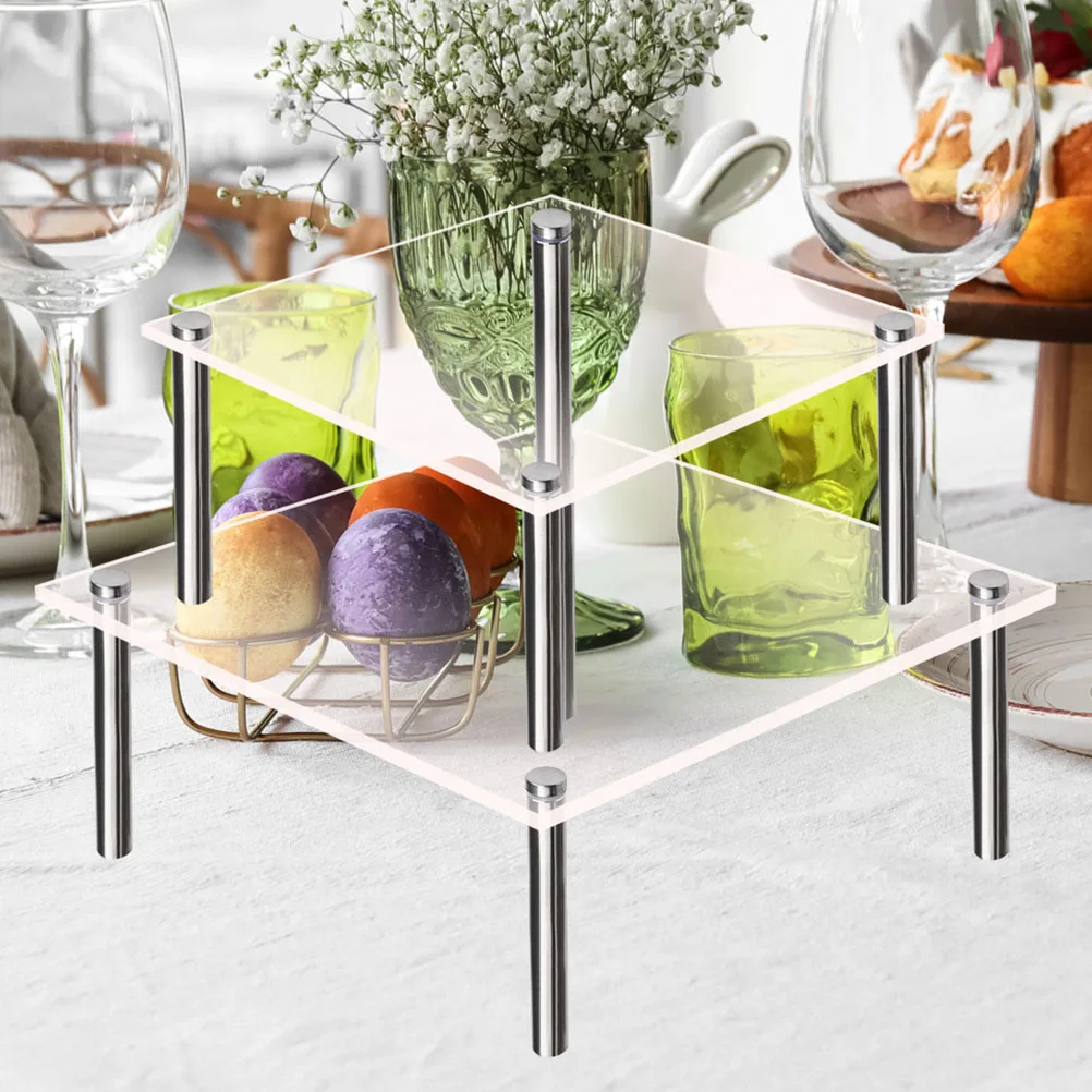 

3pcs Tray Display Stand Clear Dessert Cake Tray Sturdy Wedding Cake Holder Premium Material
