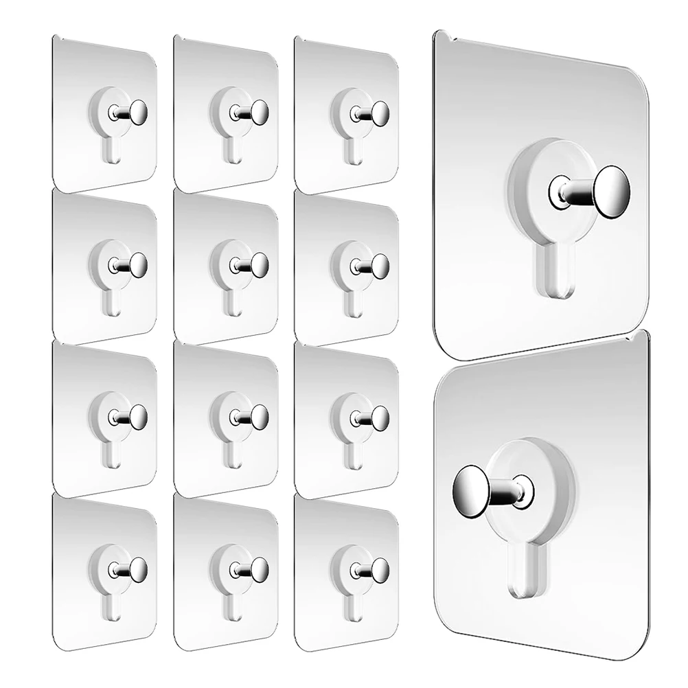 

50pcs Photo Frame Fixing Stickers Adhesive Hooks No Trace Nail Picture Hangers Wall Decor Bathrooms Strong Adhesion