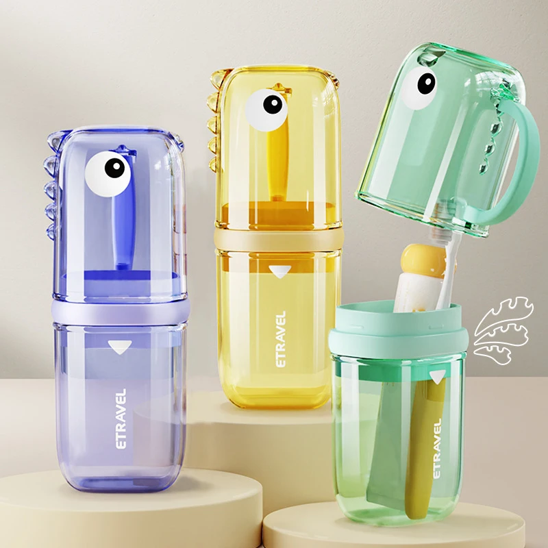 Cute Cartoon Toothbrush Toothpaste Storage Box Portable Home Travel Outdoor Camping Mouthwash Cup Bathroom Accessories