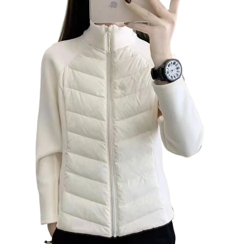 Giacca comoda da donna in cotone impiombato slim fit per giacca in cotone da esterno autunno inverno, taglie forti per il calore alla moda