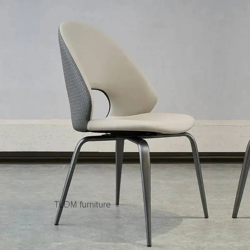 Luxury Italian Dining Chairs Aesthetic Nordic White Modern Vanity Chair Kitchen Leather Ensembles Salle À Manger Furniture
