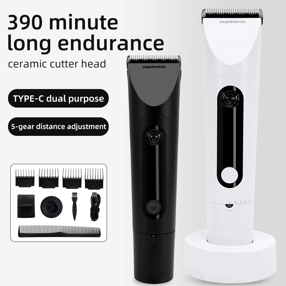 Professional Hair Clipper Wireless Hair Cutting Trimmer Razor Barber Cutter Titanium Alloy Blade Trimer for Men Electric Shaver