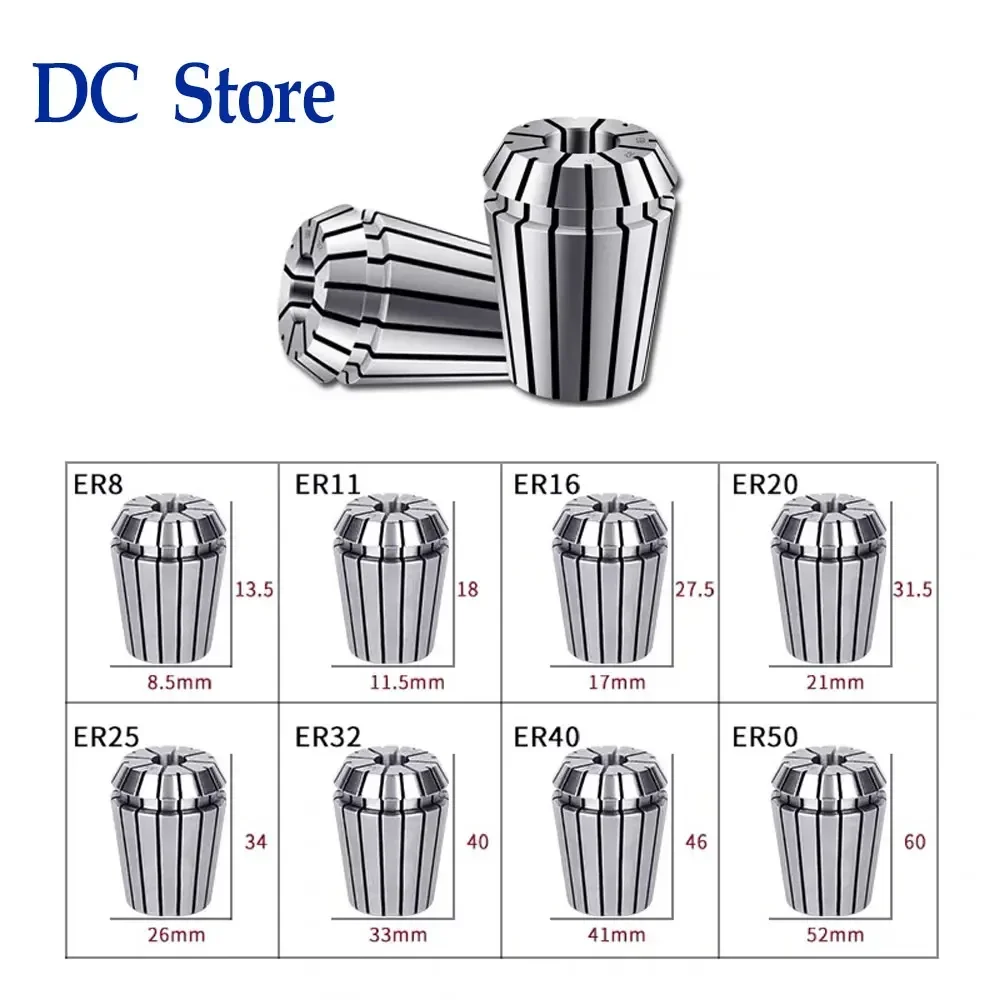 set ER40 ER50 ER Collect Chuck Spring Clamp High Precision 0.008mm 0.015mm Spring Collet Set Tools Holder Suit CNC Milling