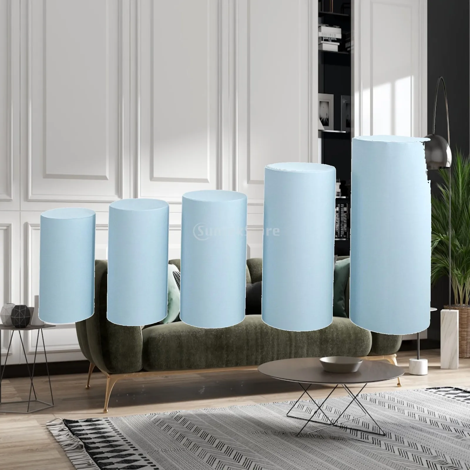 5 pièces de housses de socle cylindriques, housses de socle légères et souples pour piliers