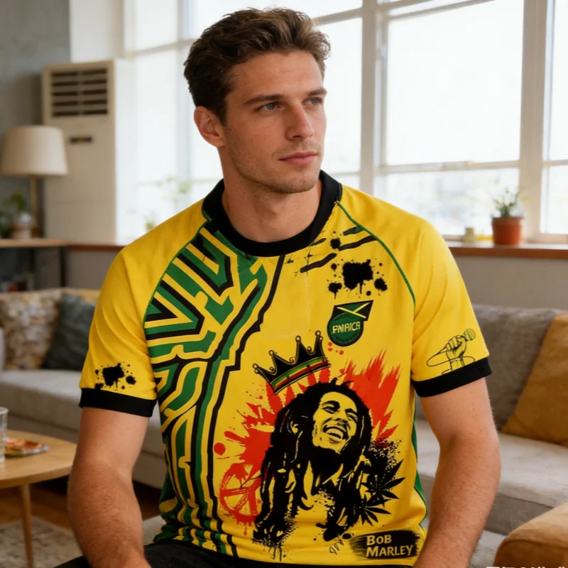 Summer Memorial Camiseta Men's Kids Jamaica 3D Printed T-shirt Bob Marley Special Edition Jersey Graffiti T-shirt Outdoor Blazer
