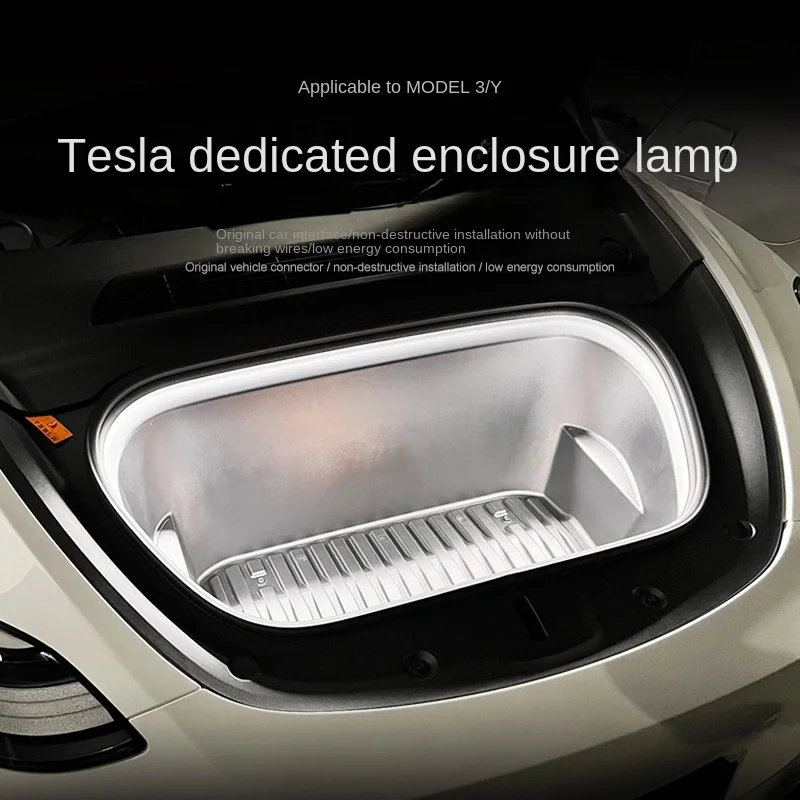 Striscia di luce ambientale del tronco anteriore a LED Premium per Tesla Model 3/Y Kit di illuminazione del cofano personalizzabile lampada