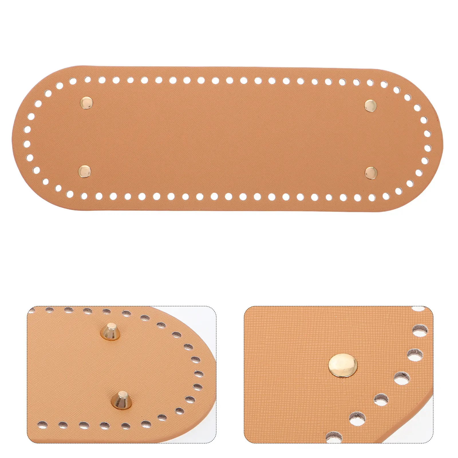 2Pcs Bag Bottom Shaper PU Material Crochet Bags Bottom Pad Holes DIY Handbag Shoulder Purse Making Accessories