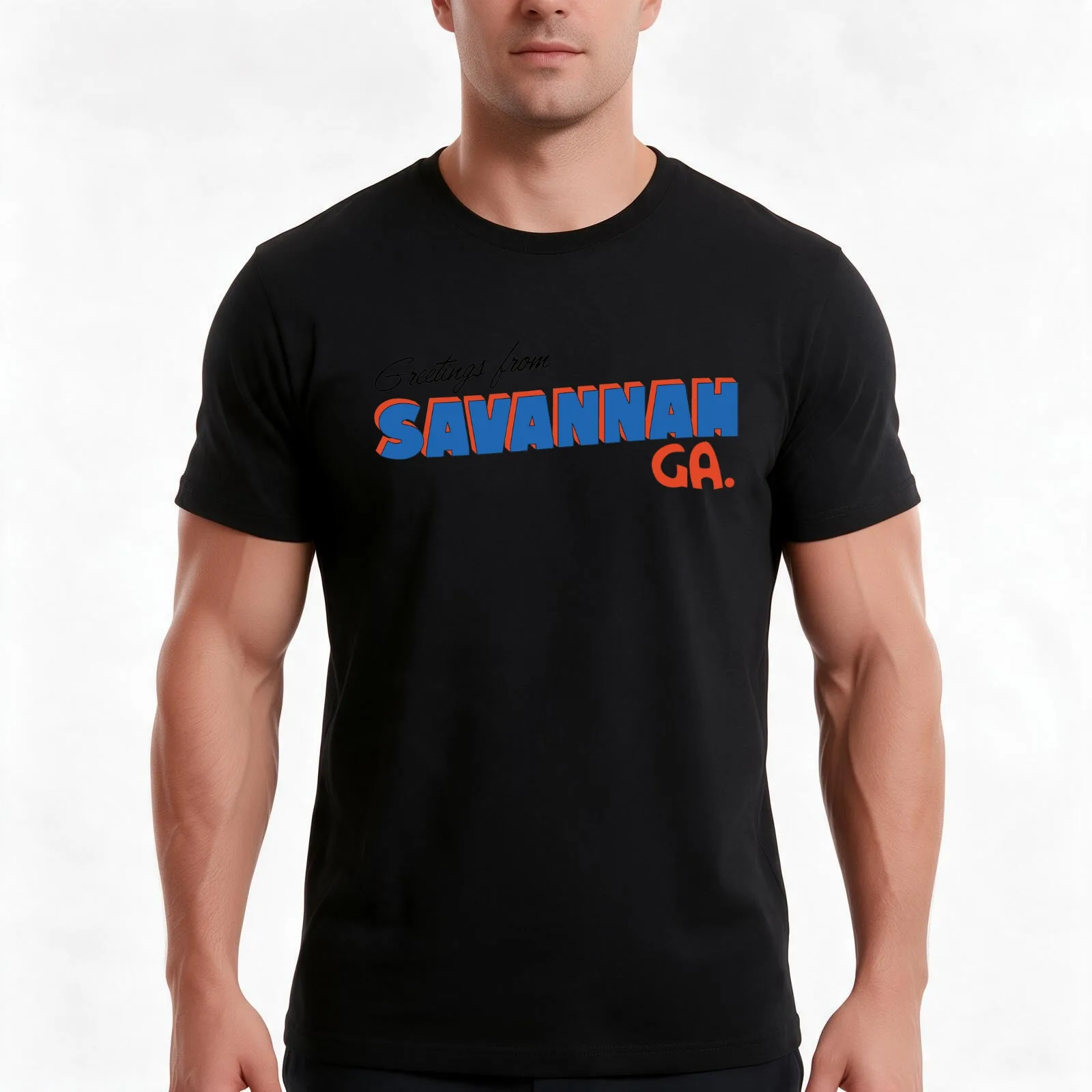 Greetings from Savannah T-Shirt Summer Casual Cotton Tee Oversized Streetwear Tops Vintage Graphic Print Unisex Men Women