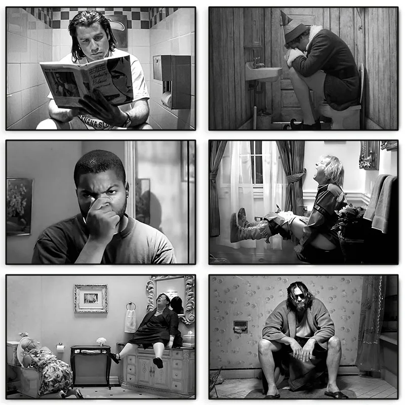 ملصق فيلم حمام مضحك ، صور مرحاض خيالية من اللب ، صورة فنية جدارية ، لوحة قماشية لغرفة المعيشة الحديثة ، ديكور منزلي