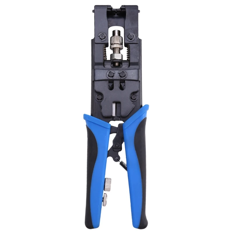 1pc Durable Coax Compression Crimper Tool BNC/RCA/F Crimp Connector RG59/58/6 Cable Wire Cutter Adjustable Crimping Plier