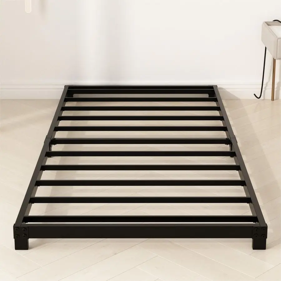 

Inch Twin Bed Frames, Heavy Duty Metal Platform Low Bed Frame Twin, No Box Spring Needed, Noise Free, Easy Assembly, Black