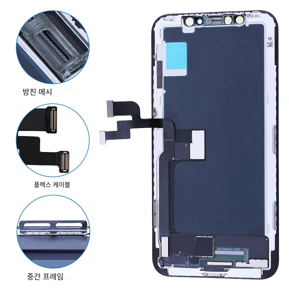 Elekworld-아이폰 X 디스플레이 화면용 최고의 선택 인셀 LCD 3D 터치 디지타이저 어셈블리, 죽은 픽셀 교체 없음