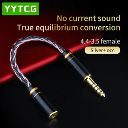 Single Crystal Copper Pure silver Connector Adapter 2.5/3.5/4.4mm Male To 2.5/3.5/4.4mm Female Balanced Audio Conversion Cable