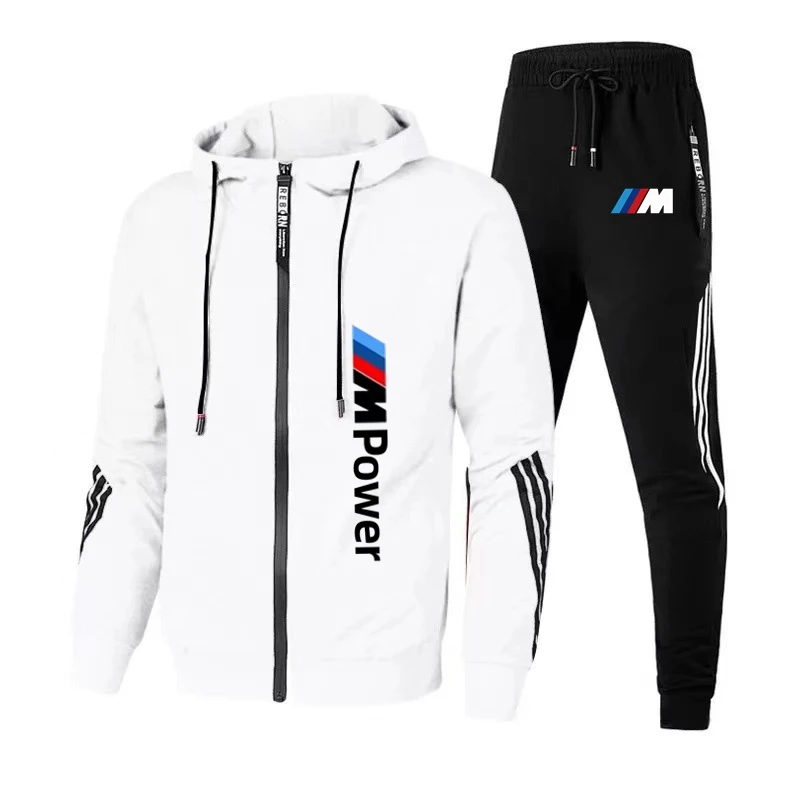 BMW Logo Motorcycle Racing Team Men Hoodie Pant Sets Spring Autumn Casual Male Zipper Sweatshirt Pants Suit 2025 Sport Coat Set