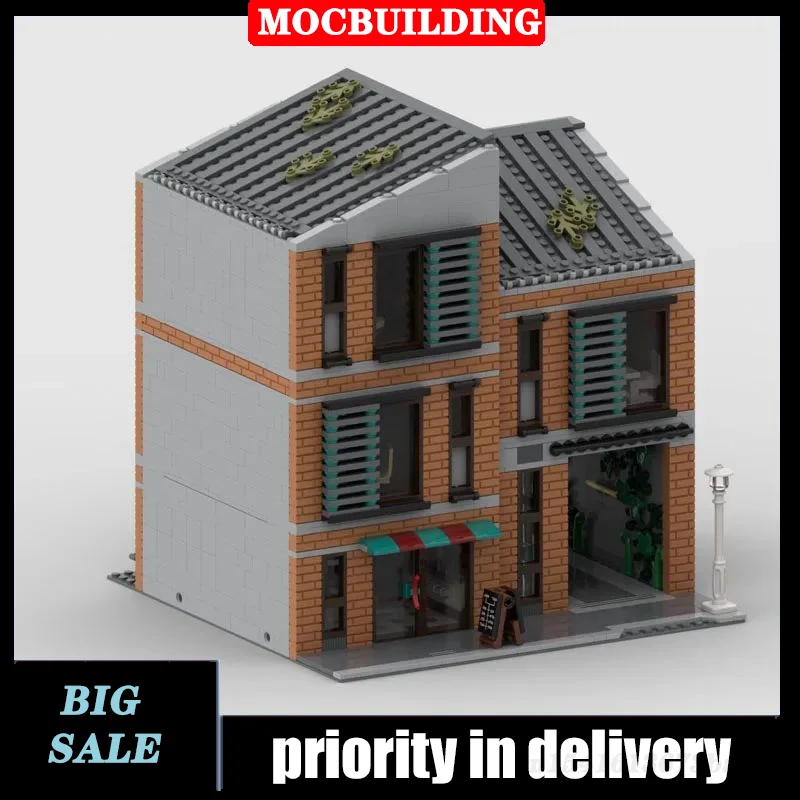 MOC City Modern Penthouse Model Assembly Building Blocks Kitchen Shop Apartment Collection Series Toy Gifts