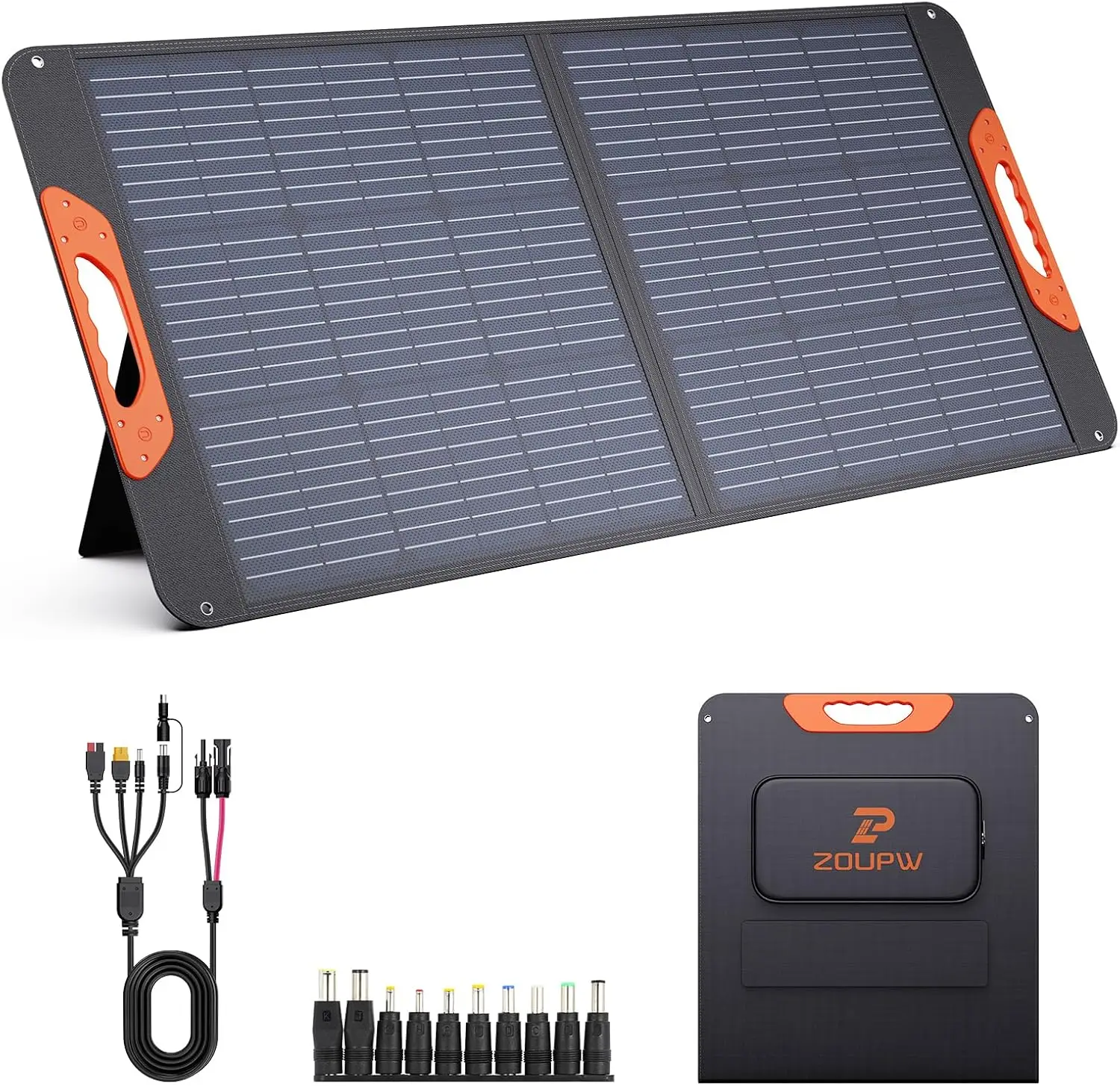 

100W Portable Solar Panel,Camping Essentials, 20V ETFE Foldable Solar Charger for Power Station,QC3.0 USB-A &Type-C Output,23.5%
